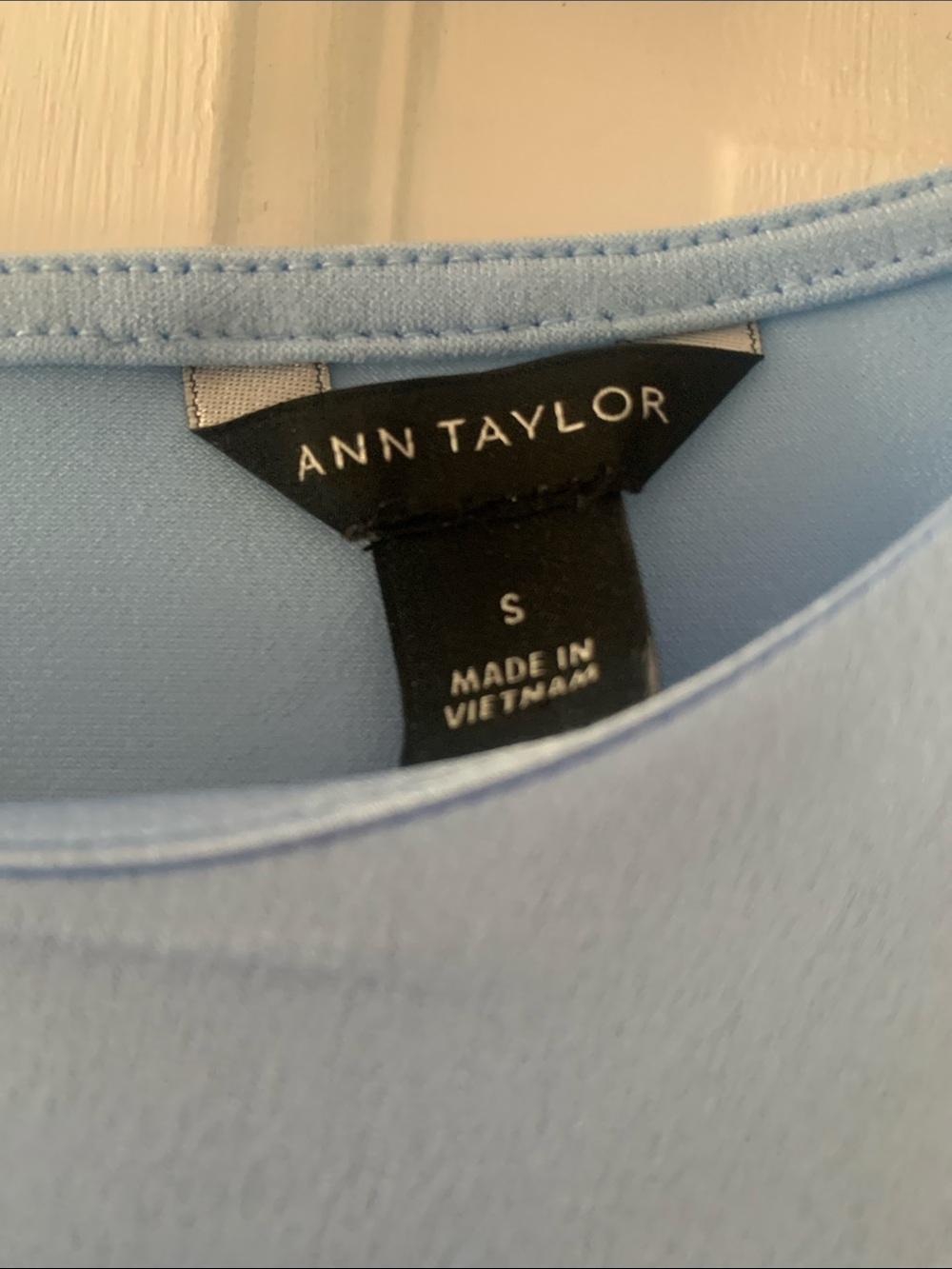 Ann Taylor Light Blue Ruffle Sleeve Blouse, size small - Picture 2 of 3
